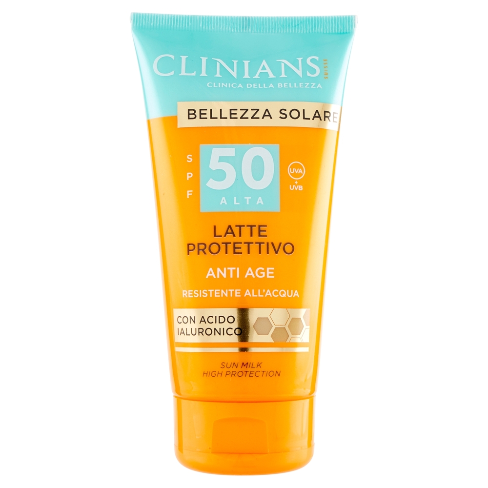 Clinians Bellezza Solare Latte Protettivo Anti Age SPF 50 Alta UVA + UVB 150 mL
